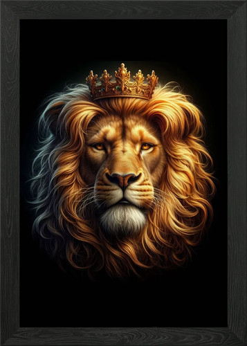 Royal lion framed wall art - lion,