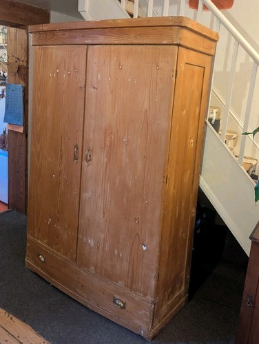 Vintage antique pine wardrobe