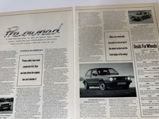 Original 1988 VW Golf GTi MK1 Mk2 Double Page Magazine Road Test Review Report