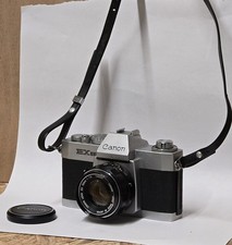 Canon EX EE QL 35mm SLR Film Camera with 50mm F1.8 Lens Working - Untested