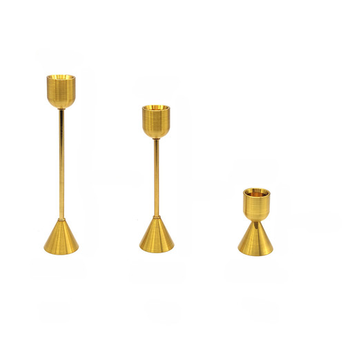 Metal candle holders set - metal, with