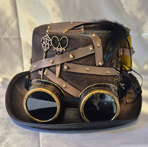 Steampunk brown felt - felt, hat