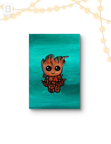 Baby groot painting marvel - groot,
