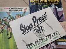 Rare 1938 Scout Book Club Leaflet + Cub & Wolf Cub Handbooks 1960s–70s