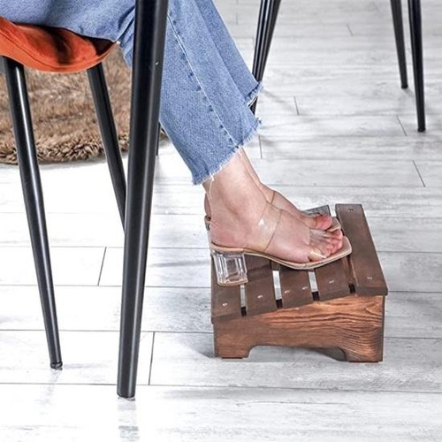 Sheesham wooden footstool 35cm - sheesham,