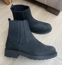 NEW CLARKS ORINOCO2 MID BLACK LEATHER BOOTS, UK 4.5D