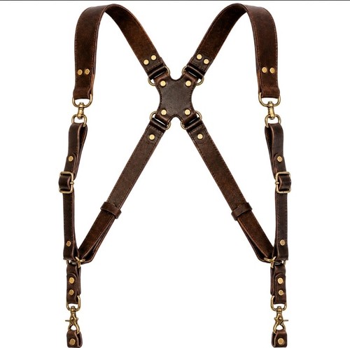 Dual camera harness leather - camera,