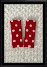 red white spots fleece pram