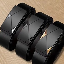 Genuine Leather Mens Ratchet Belt Belts For Men Adjustable Automatic Buckle-Gift