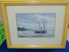 Pin Mill and River Orwell  Suffolk with moored Barges Print by David Eddington