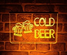 Cold beer served here led - served, neon