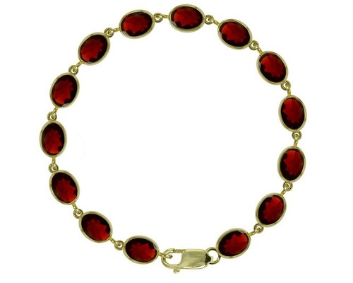 9ct yellow gold - natural, garnet