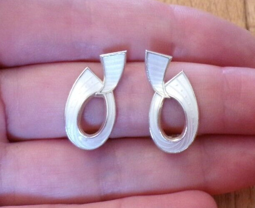 Sterling silver enamel ivar - silver,