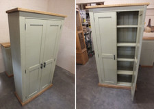 SHABBY PAINTED LINEN CUPBOARD RECLAIMED RUSTIC BESPOKE AVAILABLE F&B BALL GREEN