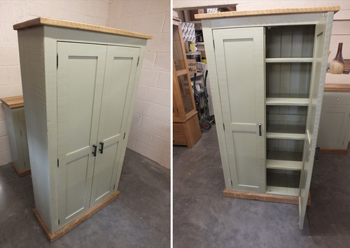 Shabby painted linen cupboard - painted,