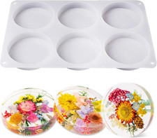 Extra Deep Coaster Resin Moulds Silicone, Large 6 Cavity Silicone Moulds for Res