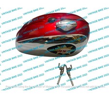 BSA A65 2  GALLON CHERRY CHROME FUEL TANK 1968-1969 US BADGE CAP TAP RUBBER/COMP