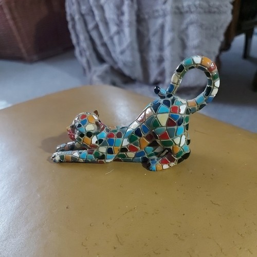 Cat figurine mosaic miniature - cat,