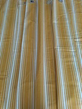 Habitat Yellow Ochre Striped Blackout Ring Top Cotton Curtains W.45 x 56"