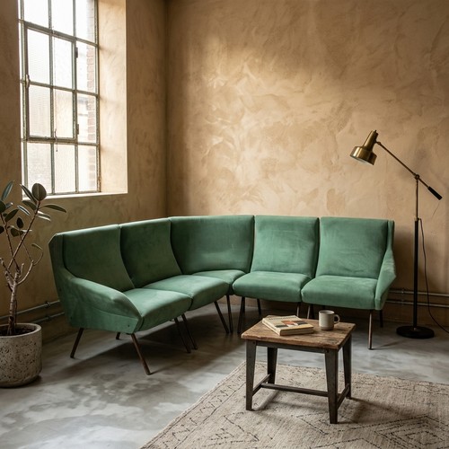 Vintage corner sofa green - vintage,
