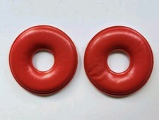PAIR OF NEW OLD STOCK OLD SCHOOL MX/BMX/MTB MOTOCROSS RED SPONGE GRIP DONUTS