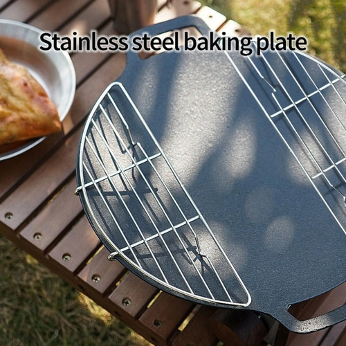 Round cast iron barbecue grill - round,