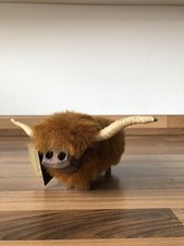 Castleton Crafts Highland Cow Wooden Figurine Handmade in Scotland 17cm