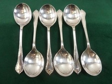 6 Nice Vintage James Dixon Soup Spoons Forks Silver plated EPNS #3