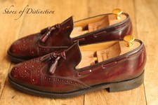 Barker Burgundy Leather Tasselled Brogue Shoes Loafers Mens UK 7.5 US 8.5
