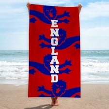 ENGLAND | Euro's | Beach Towel | Retro Football | Holiday Towel | Blue Lions