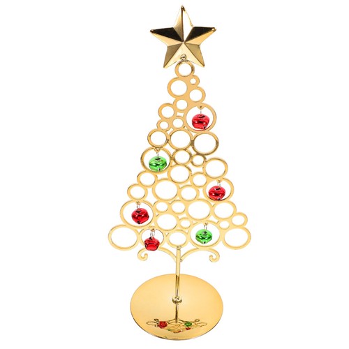 Golden metal christmas tree - golden,