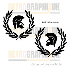 Trojan Laurel Stickers Pair 125mm Scooter Side panels Tool Box Ska Skinhead