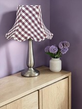 Purple gingham check table