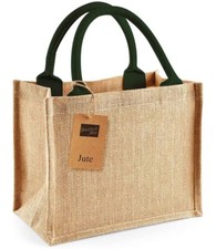 Jute Mini Gift Bag Westford Mill Reusable Shopping Sack Shopper Tote Wholesale