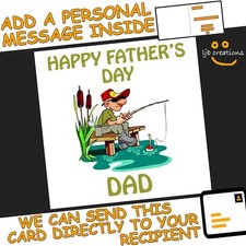 Personalised FISHING Fathers Day Card Dad Daddy Godfather Grandad Grumps Step