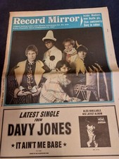 Vintage RECORD MIRROR Magazine 15 APRIL 1967 Manfred Stax Monkees Elvis Bee Gs G