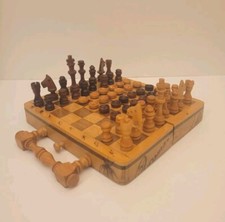 Small Size Folding Chess Board Wooden Chess Pieces Set