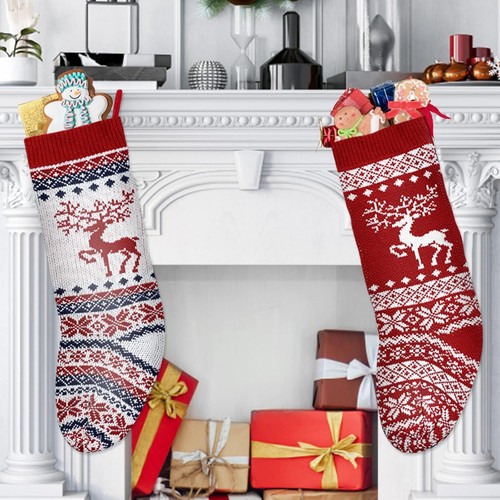 Knitted christmas stockings - christmas,