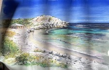 Australian Artist. Unframed Original Art. Rottnest Island. Western Australia. 