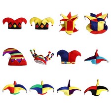 1Pcs Clown Hat Carnival Jester Cap Multiple Peaks Bells Party Costume Festival