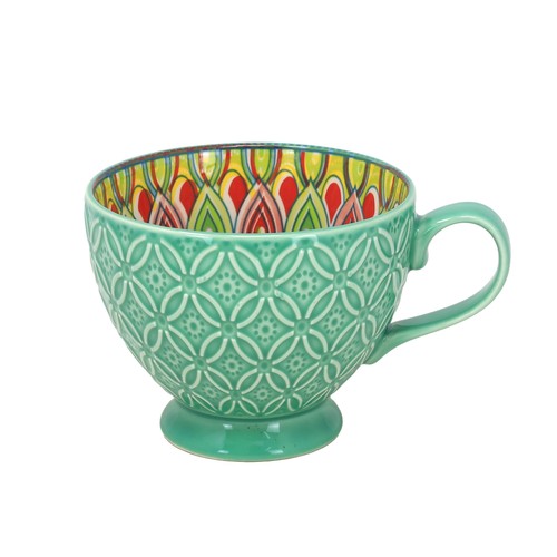 Green mug 350ml ceramic - green,