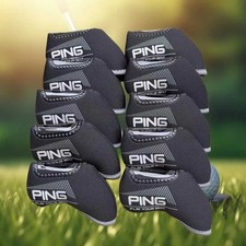 10Pcs For Ping Window Classic Style Golf Club Iron Head Cover Black