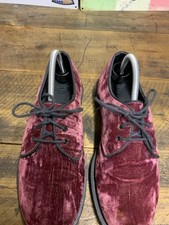 DR MARTENS VELVET HUGH UK 6 EU 39 DEEP CRIMSON PINK RED SHOES DM’s GREAT TREAD