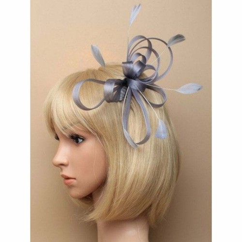 Silver grey fascinator - silver,