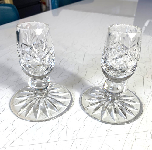 Pair crystal candle - pair, holders