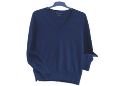 Marks & Spencer Navy  100% Cashmere  V Neck  Jumper