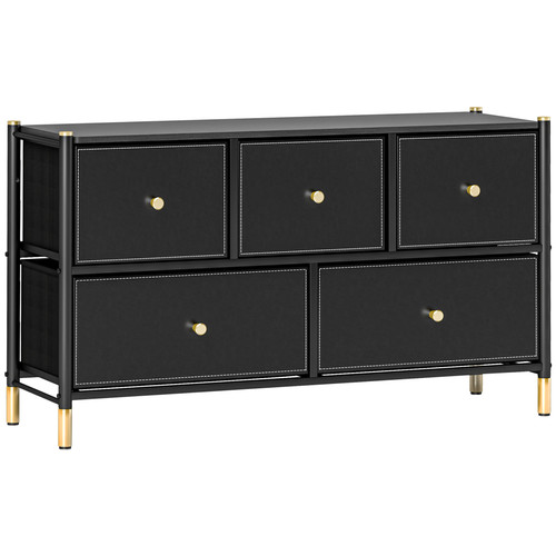 Chest drawers black pu - of,