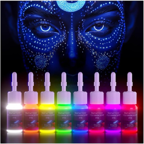 8color fluorescent tattoo - fluorescent,