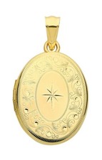 Yellow gold locket - yellow, oval