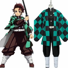 Demon Slayer Costume Kamado Tanjirou Cosplay Suit New Hot complete set